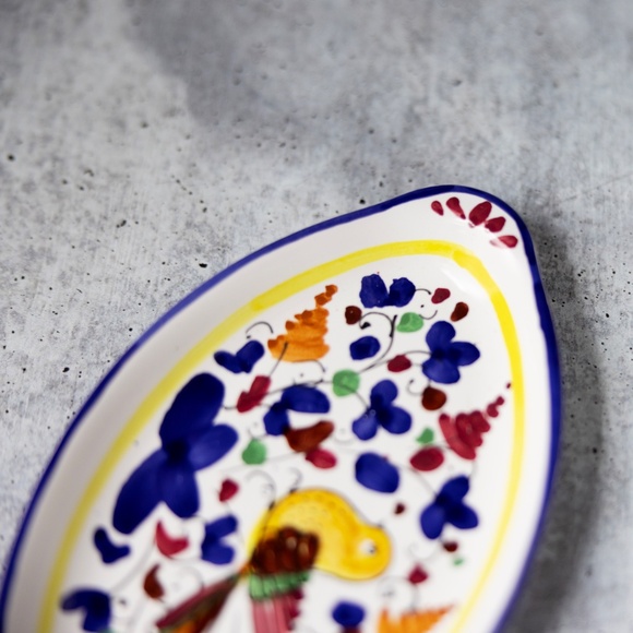 Mario Sambuco Deruta Plate Small Made In Italy Hand Painted Bird Dish Pottery - Picture 5 of 5